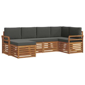 vidaXL Set vanjskih sofa 6 kom. Prirodna i antracit Poliester