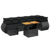 vidaXL 8-dijelni set vrtnih sofa od poliratana s jastucima crni