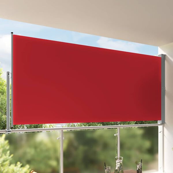 vidaXL Uvlačiva bočna tenda za terasu 160 x 300 cm crvena