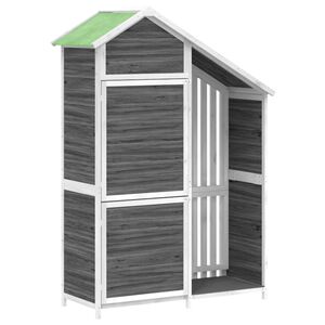 vidaXL Vrtno spremi&scaron;te za alat sivo 120x53,5x170 cm masivna borovina