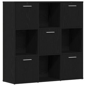 vidaXL Ormar za knjige crni hrast 90x28x90 cm inženjerski drvo
