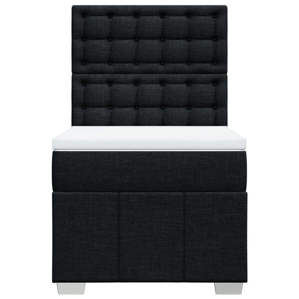 vidaXL Box spring krevet s madracem crni 90x190 cm od tkanine