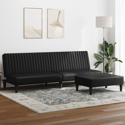 vidaXL 2-dijelni set sofa crni od umjetne kože