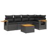 vidaXL 6-dijelni set vrtnih sofa s jastucima crni od poliratana