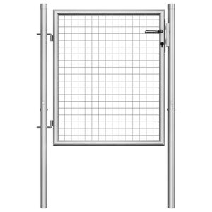 vidaXL Vrtna vrata od pocinčanog čelika 105x75 cm srebrne boje