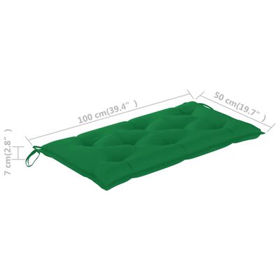 vidaXL Jastuk za vrtnu klupu zeleni 100 x 50 x 7 cm od tkanine