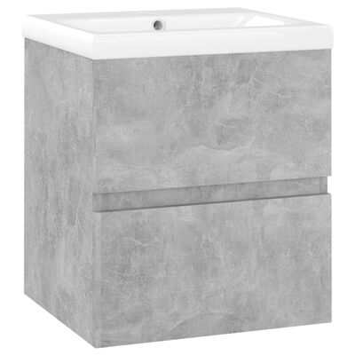 vidaXL Ormarić s ugrađenim umivaonikom siva boja betona od iverice