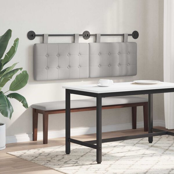 vidaXL Držeće uzglavlje Zidne Oblačnosiva 150 x 55 x 5 cm tkanina