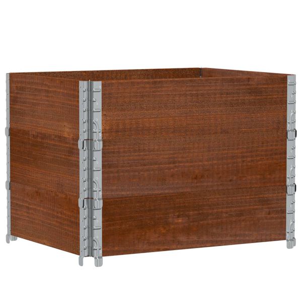 vidaXL Okviri za palete 3 kom smeđi 80x60 cm od masivne borovine