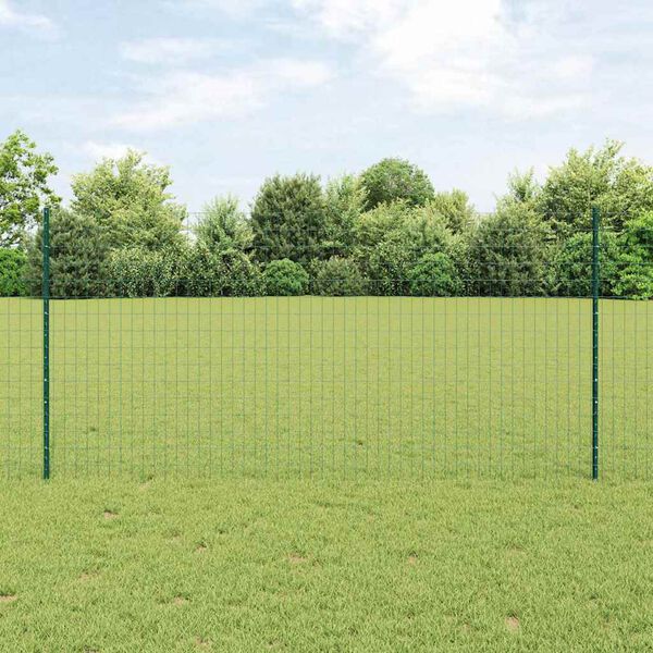 vidaXL Ograda s postovima Zelena 1,2 x 25 m Čelik i PVC