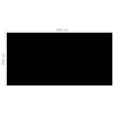 vidaXL Pokrivač za bazen crni 400 x 200 cm PE