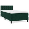 vidaXL Box spring krevet s madracem tamnozeleni 90x190 cm bar&scaron;unasti