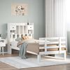 vidaXL Krevet s regalom za knjige bez madraca bijeli 75x190cm borovina