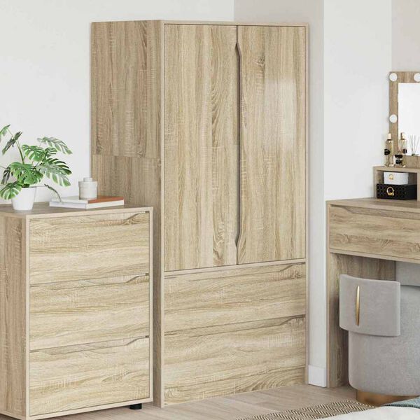 vidaXL Cabinet Sonoma hrast 79,5 x 49 x 156 cm Konstrukcijsko drvo