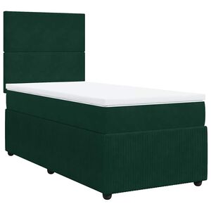 vidaXL Box spring krevet s madracem tamnozeleni 80 x 200 cm bar&scaron;unasti
