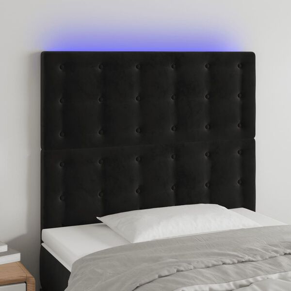 vidaXL LED uzglavlje crno 100x5x118/128 cm bar&scaron;unasto