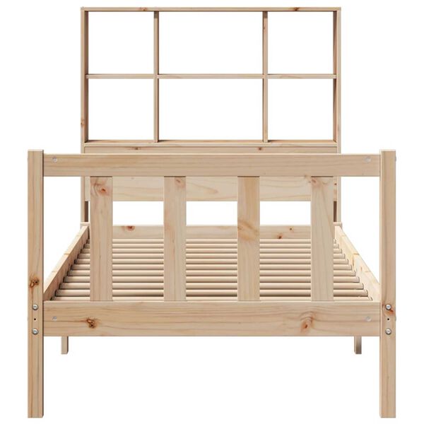vidaXL Krevet s regalom za knjige bez madraca 90x190 cm od borovine