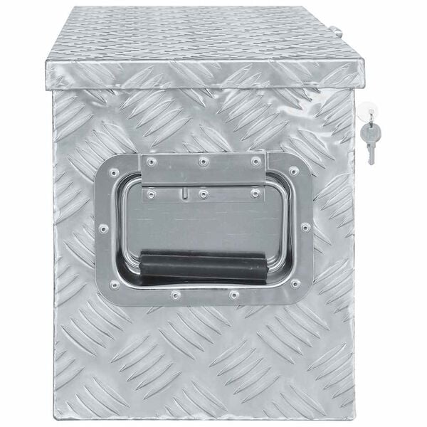 vidaXL Aluminijska kutija 61,5 x 26,5 x 30 cm srebrna