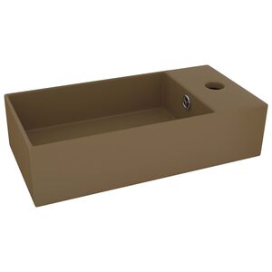 vidaXL Kupaonski umivaonik keramički mat krem
