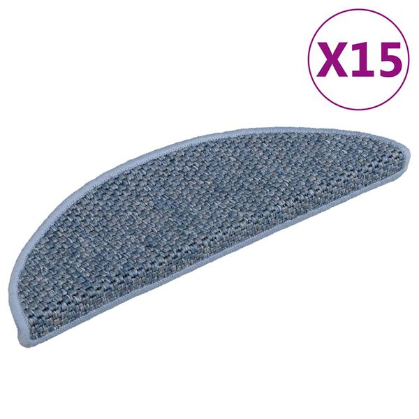 vidaXL Samoljepljivi otirači za stepenice 15 kom 56x17x3 cm plavi