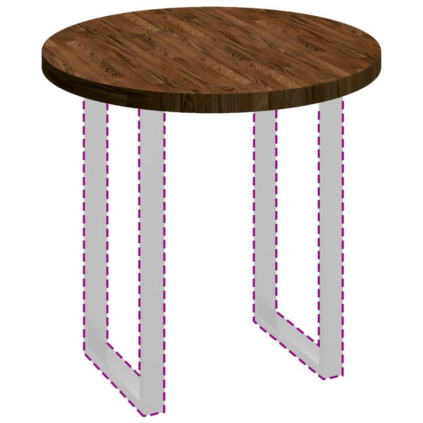 vidaXL Gornji dio stola Tamno smeđa &Oslash; 80 x 4 cm Čvrsto Hrastovo Drvo