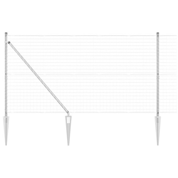 vidaXL Ograda s stupovima Srebrno 1.2 x 10 m Čelik