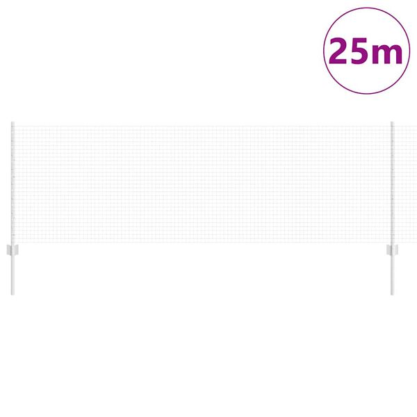 vidaXL Ograda s postovima Srebrno 0,8 x 25 m Čelik