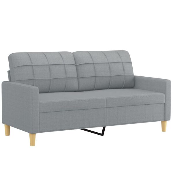vidaXL 3-dijelni set sofa s jastucima svjetlosivi od tkanine