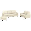 vidaXL 3-dijelni set sofa s jastucima krem od umjetne kože
