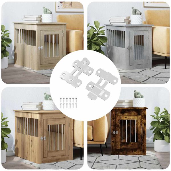 vidaXL Zaključavanje vrata 2 pcs Srebrno 70 x 8 mm Čelik