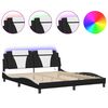 vidaXL Okvir kreveta Viana s LED-om bez madraca crno-bijeli 183x213cm
