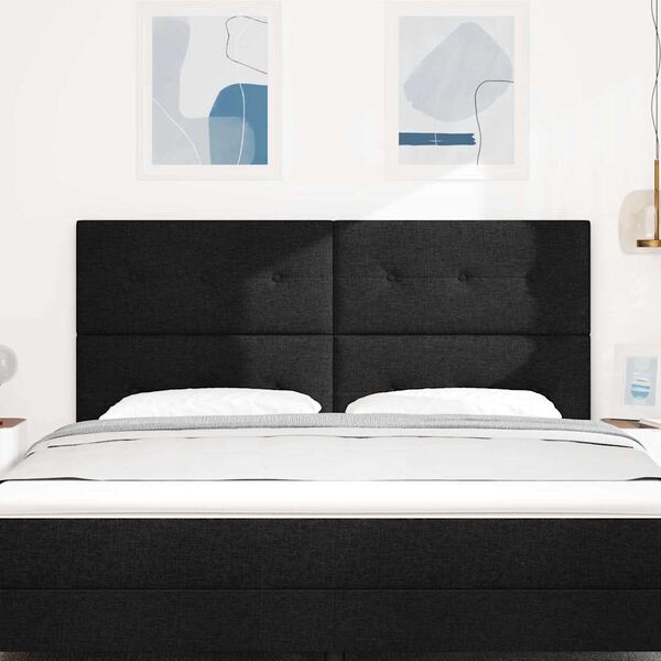 vidaXL Uzglavlje s uzglavljem Crna 180 cm Lažna koža