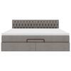vidaXL Otomanski krevet s madracem smeđesivi 160x200cm od tkanine