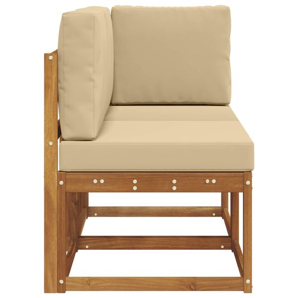 vidaXL Vanjski srednji i kutni kauč s jastukom 2 Komad Prirodna i bež