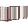 vidaXL Vrata za pse s vratima, sklopiva, 6 panela, smeđa, 300 cm, drvo topole