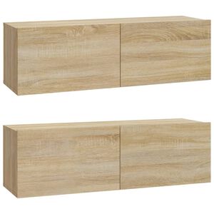 vidaXL Zidni TV ormarići 2 kom hrast 100x30x30 cm konstruirano drvo