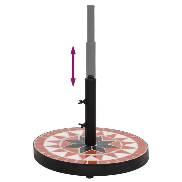 vidaXL Postolje za suncobran okruglo 12 kg terakota i bijelo