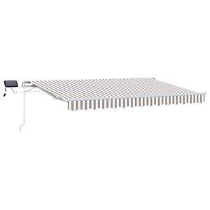 vidaXL Povlačivi tende Svijetlo siva i bijela. 400 &times; 350 cm