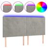 vidaXL LED uzglavlje svjetlosivo 160x5x118/128 cm bar&scaron;unasto