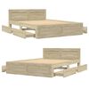 vidaXL Okvir za krevet s uzglavljem boja hrasta 135x190 cm drveni