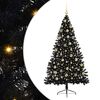 vidaXL Umjetno predsvijetljeno božićno drvce Crna 180 cm PVC