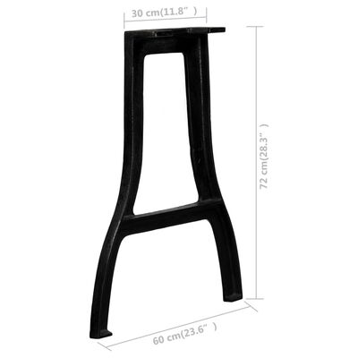 vidaXL Noge za blagovaonski stol od lijevanog željeza 2 kom u obliku A