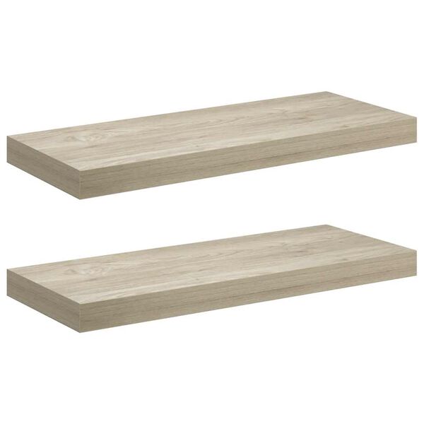 vidaXL Plutajuće zidne police 2 kom boja hrasta 60 x 23,5 x 3,8 cm MDF