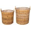 vidaXL Vazon ko&scaron; s pohranom 2 pcs Smeđa Lacak ratan