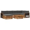 vidaXL Set vanjskih sofa s jastukom 7 pcs Prirodna i antracit