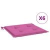 vidaXL Jastuci za vrtne stolice 6 kom ružičasti 50x50x3 cm od tkanine