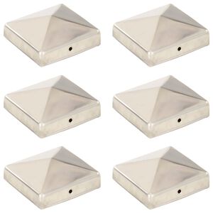 vidaXL Piramidalni poklopci za stupove ograde 6 kom čelični 81 x 81 mm