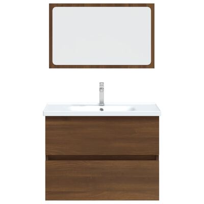 vidaXL 2-dijelni set kupaonskog namještaja boja smeđeg hrasta drveni