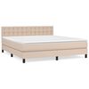 vidaXL Krevet box spring s madracem cappuccino 180x200 cm umjetna koža