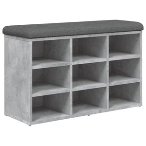 vidaXL Klupa za cipele siva boja betona 82x32x50 cm konstruirano drvo